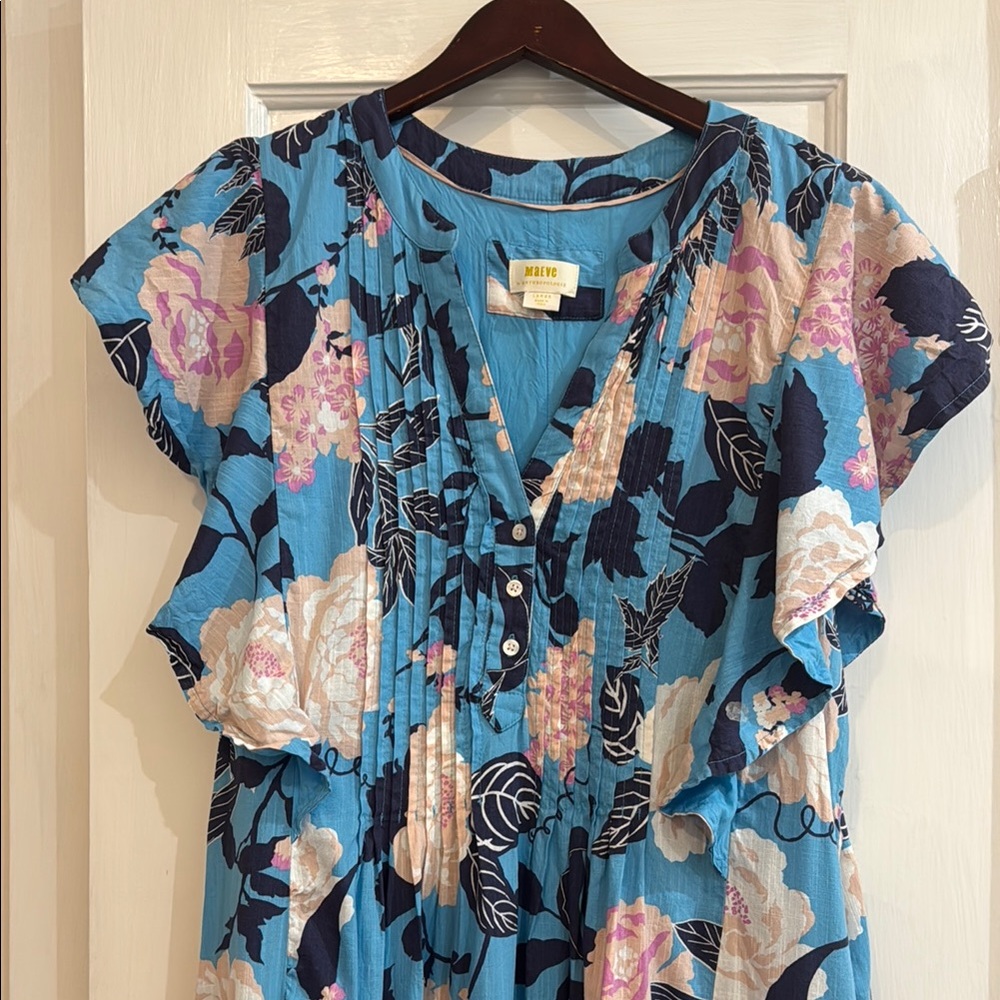 Floral Blue Maxi Dress - Picture 3 of 8